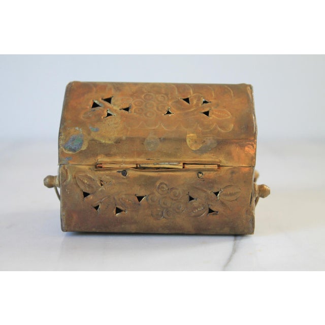 Vintage Brass Treasure Box Shaped Cricket Box For Sale In Milwaukee - Image 6 of 10