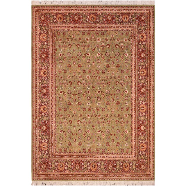 Shabby Chic 1990's Green/Aubergine Wool Rug - 8'0'' X 10'5'' For Sale - Image 9 of 9