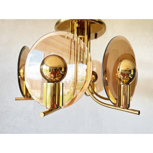 Vintage Smoked Glass Ceiling Lamp, 1970s For Sale - Image 12 of 13