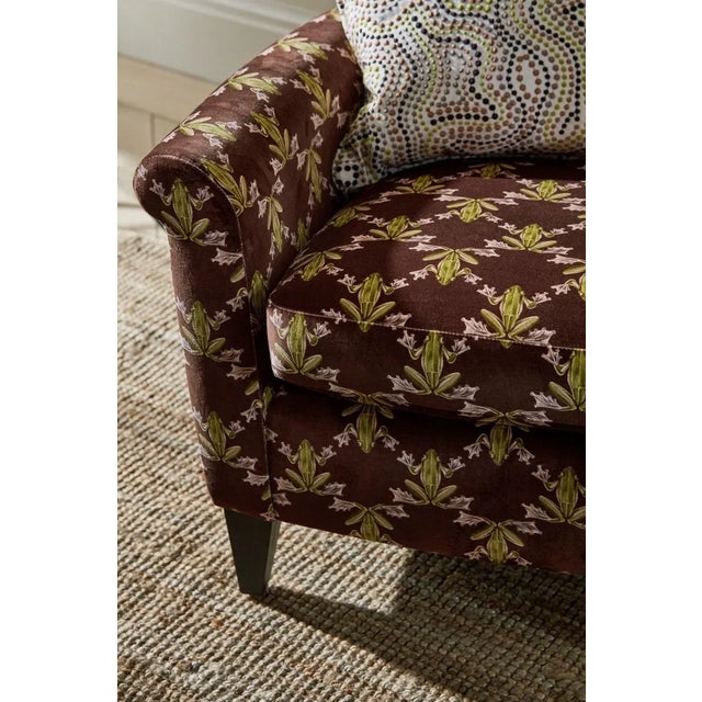 Contemporary Harlequin Wood Frog Fabric in Azul/Pistachio - a Sample For Sale - Image 3 of 3