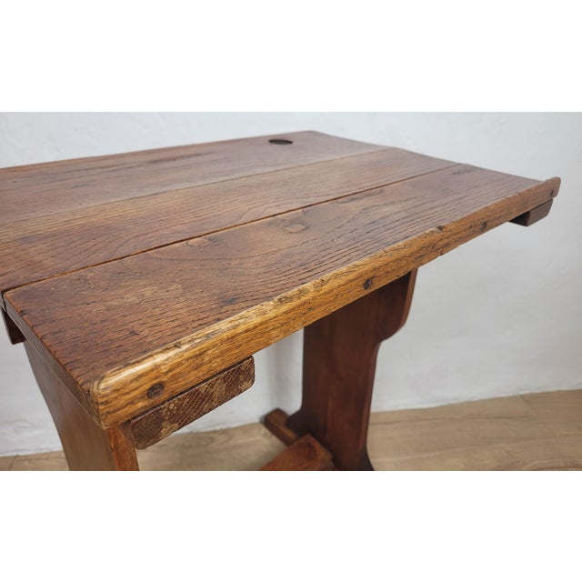 Wood Vintage Desk in Oak, 1920s For Sale - Image 7 of 16