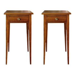 Early 19th Century English Hepplewhite Inlaid Side Tables - a Pair For Sale