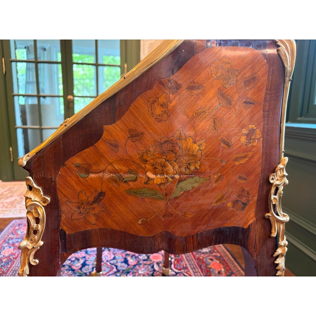 Mid 18th Century Louis XV Bronze-Mounted Parquetry and Marquetry Bureau a Pente Secretaire For Sale - Image 9 of 12