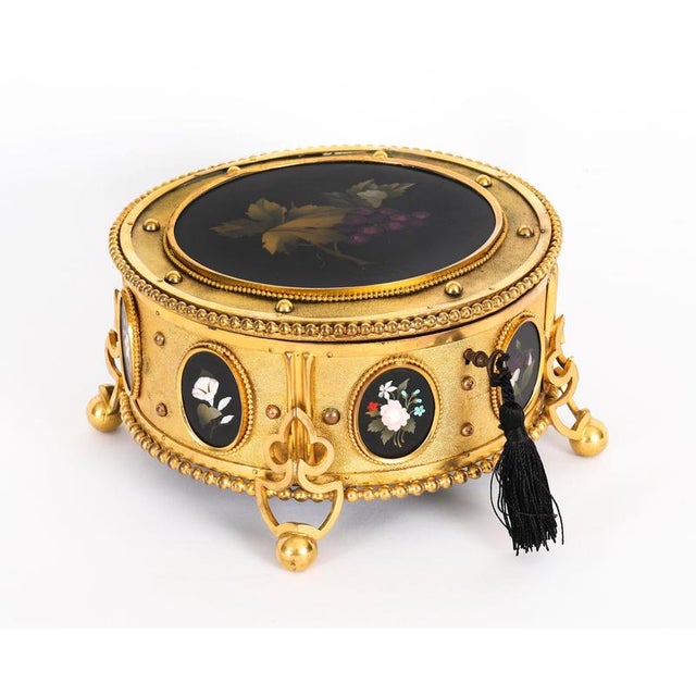 Antique Italian Ormolu and Pietra Dura Jewellery Casket, 1800s For Sale - Image 15 of 16