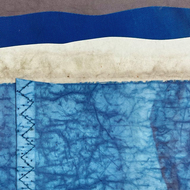 Contemporary Semi-Abstract​ Mixed Media Nautical Sailcloth Landscape​ - By JJ-Hogan | Be Your Best in Your Darkest Moments, Framed For Sale In Baltimore - Image 6 of 8
