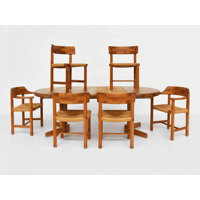 Mid-Century Modern Extendable Pine Wood Table with Chairs Mod. To Love by Rainer Daumille, Denmark, 1977, Set of 7 For Sale - Image 3 of 13