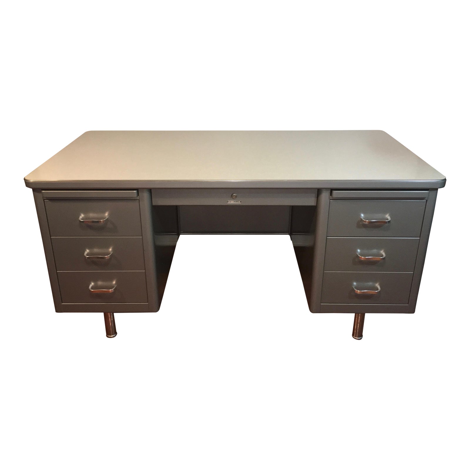 Steelcase MidCentury Industrial Tanker Desk Chairish