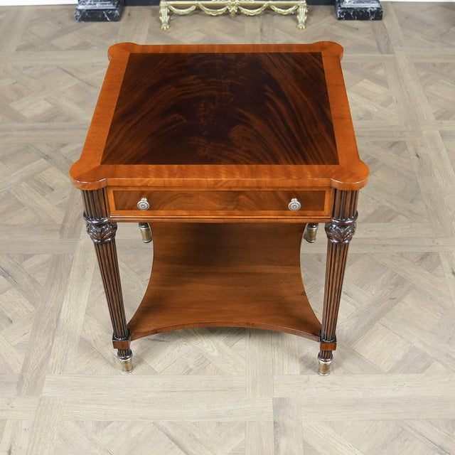 Traditional Square Mahogany End Table For Sale - Image 6 of 12