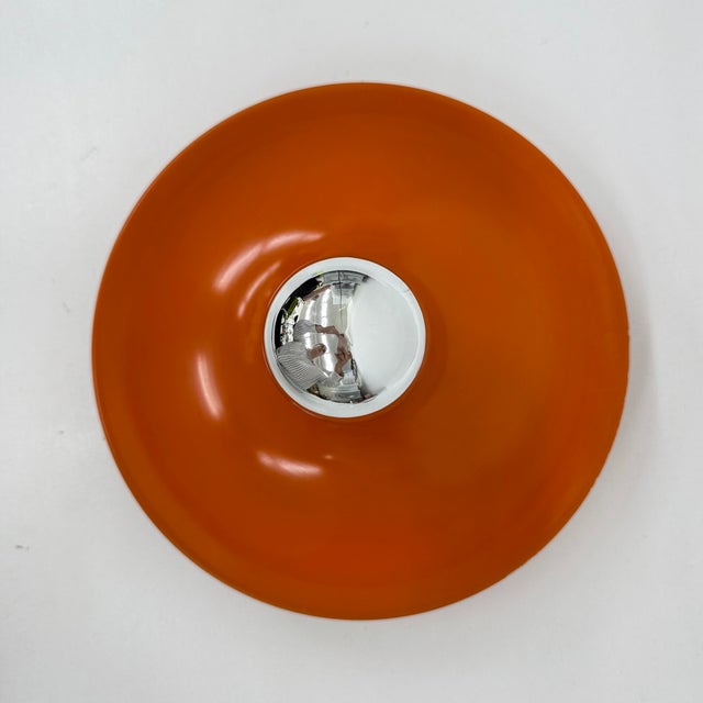 1970s Mid-Century Space Age Orange Disc Lamp from Honsel, 1970s For Sale - Image 5 of 18