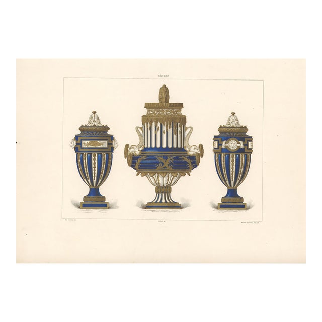 Antique French Sèvres Porcelain Chromolithograph –1880's For Sale