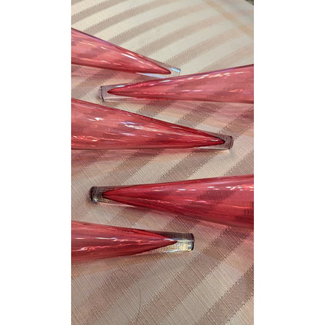 Early 1900s English Silverplate Cranberry Epergne For Sale - Image 10 of 10