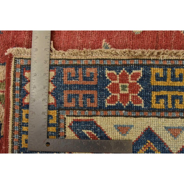 Kazak Rug 10’10” X 14’11” Red Wool Tribal Hand-Knotted Oriental Carpet For Sale - Image 15 of 15