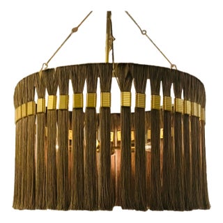Arteriors Modern Silk and Brass Dutchess Chandelier For Sale