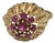 14k Gold Ruby Cluster Cocktail Ring Vintage For Sale