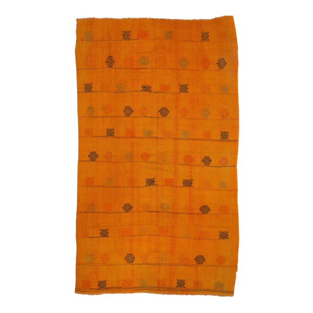 Vintage Turkish Orange Kilim Rug - 5'10" x 10' For Sale