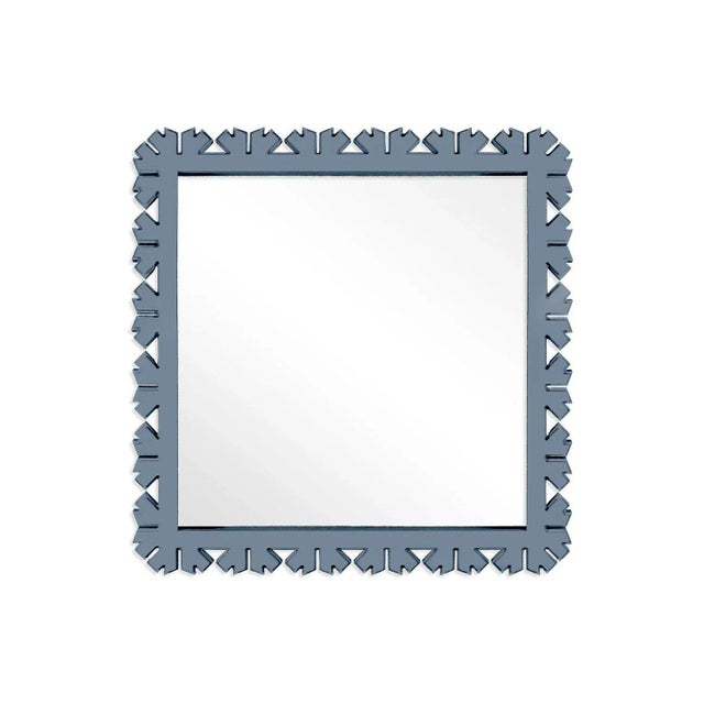 Contemporary Fleur Home Audubon Bamboo Sticks Square Mirror in Bachelor Blue, 50.5x50.5 For Sale - Image 3 of 3