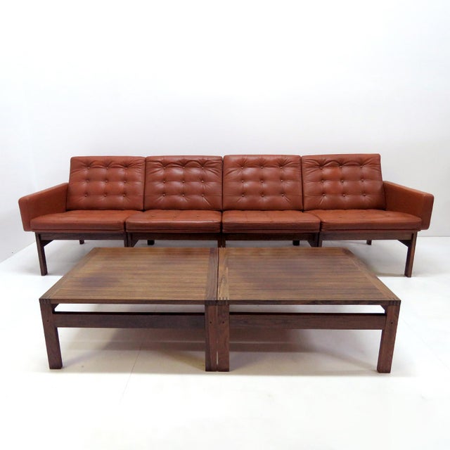 Wonderful Moduline sofa set designed by Ole Gjerlov Knudsen & Torben Lind, manufactured by France & Son, Denmark 1962....