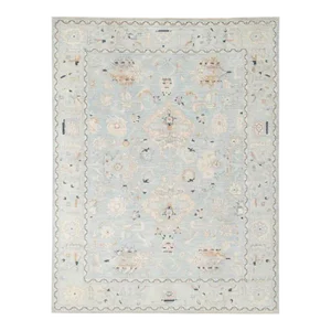 Pasargad Light Blue Color Fine Hand Knotted Oushak Rug