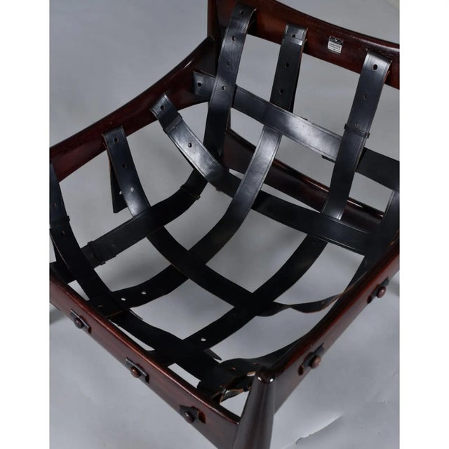 Brazilian Rosewood & Leather Sling Chair and Ottoman by Sergio Rodrigues for Isa For Sale - Image 16 of 18