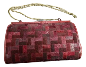 1960s Red Leather and Brass Shoulder-Bag by Niki Milano