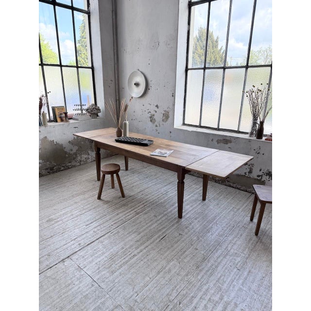 Oak Farmhouse Table with Extensions, 1950s For Sale - Image 9 of 18