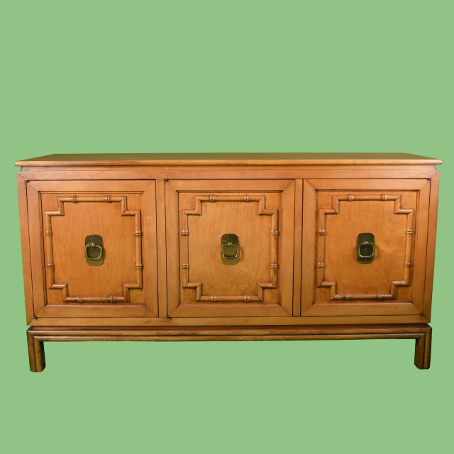 Late 20th Century Late 20th Century Faux Bamboo and Rattan Credenza by Ficks Reed For Sale - Image 5 of 7