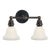 Chapman & Myers for Visual Comfort Signature Boston Functional Double Light in Bronze with White Glass For Sale