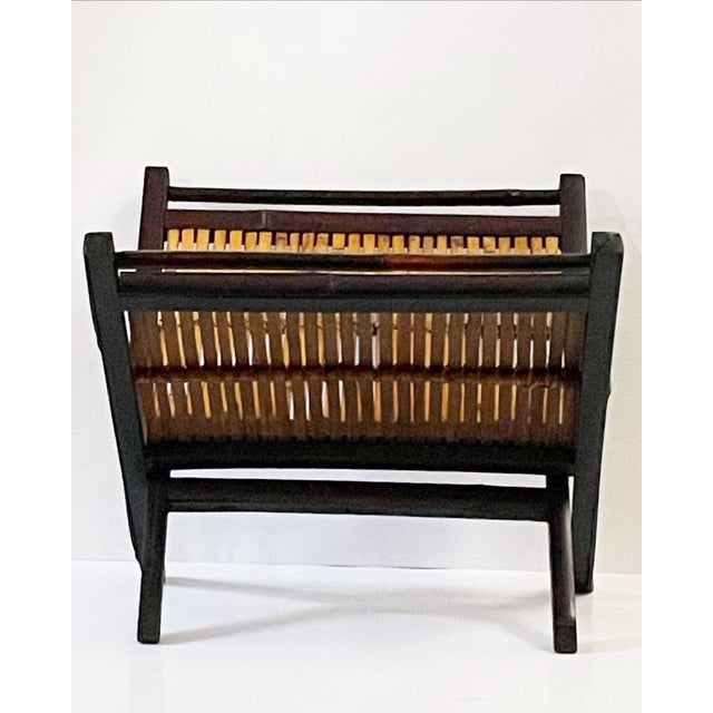 Vintage Bamboo Magazine Rack For Sale - Image 4 of 10
