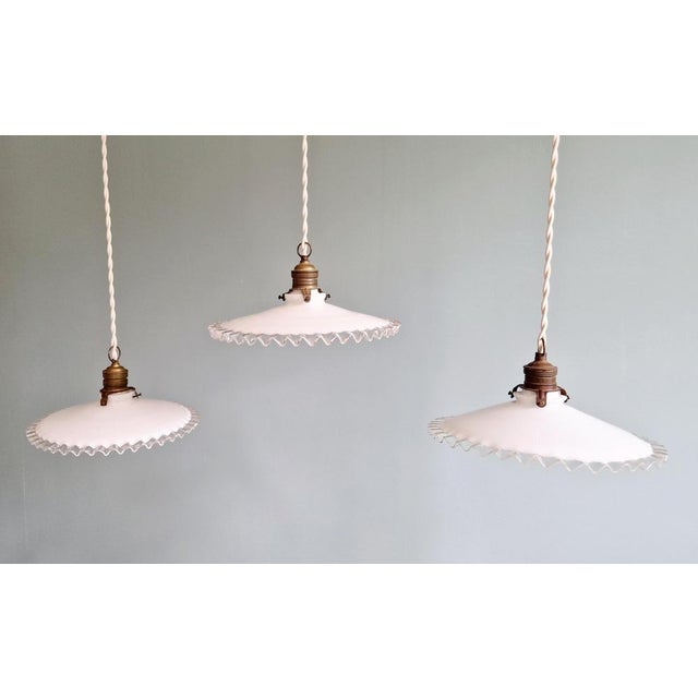 Suspension Light in White White Opaline, 1930s For Sale - Image 16 of 17