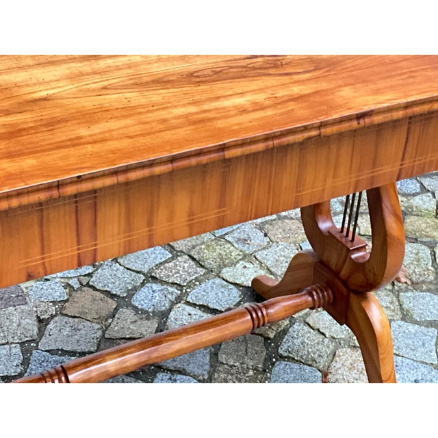 Biedermeier Lyra Writing Desk in Cherrywood, 1830 For Sale - Image 3 of 18