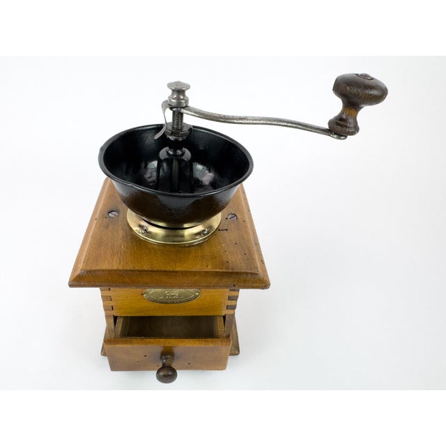 Wood Vintage Peugeot Frères Wooden Manual Coffee Grinder, France For Sale - Image 7 of 16