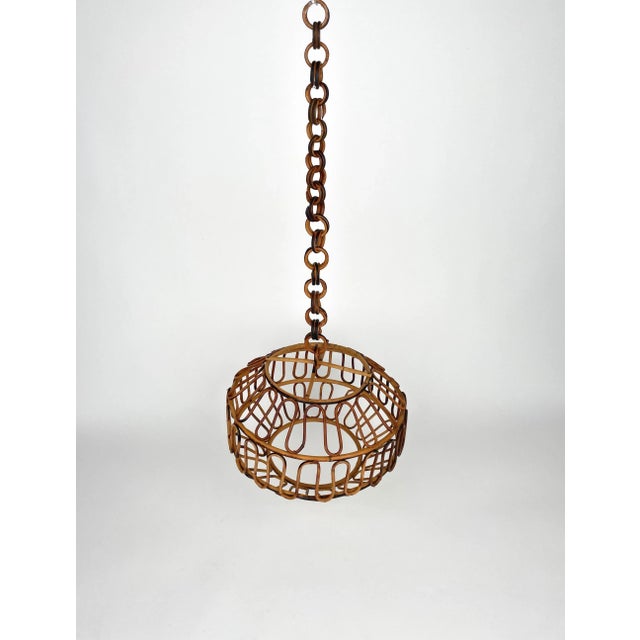 Bamboo & Rattan Pendant, Italy, 1960s For Sale - Image 6 of 13