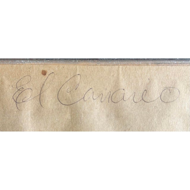 1990s Vintage Mixed Media Abstract Painting by Manuel Mendive, Signed Dated "92 For Sale - Image 5 of 6