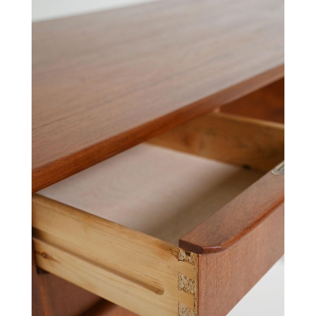 Scandinavian Teak Desk with 6 Drawers, 1960s For Sale - Image 9 of 12