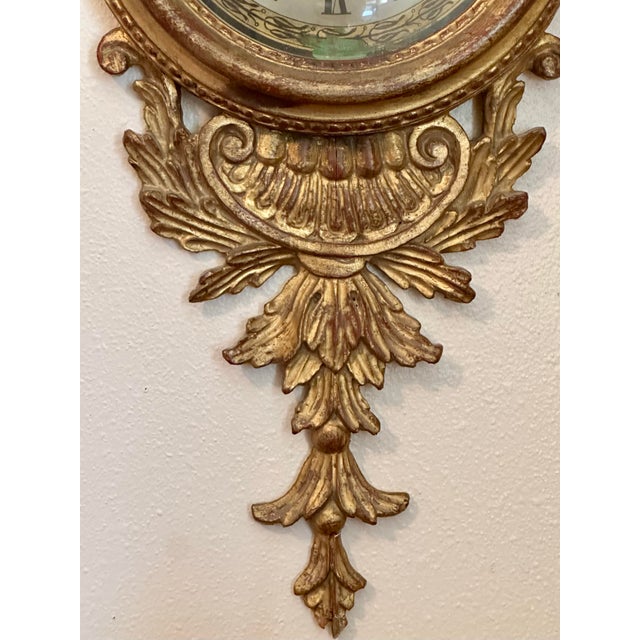 Mid 20th Century Mid-Century Italian Neoclassical Giltwood Wall Clock by Palladio. For Sale - Image 5 of 12