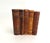Set of five Swedish leather bound books dating from 1887 to 1946. Perfect for layering and elevating displays.