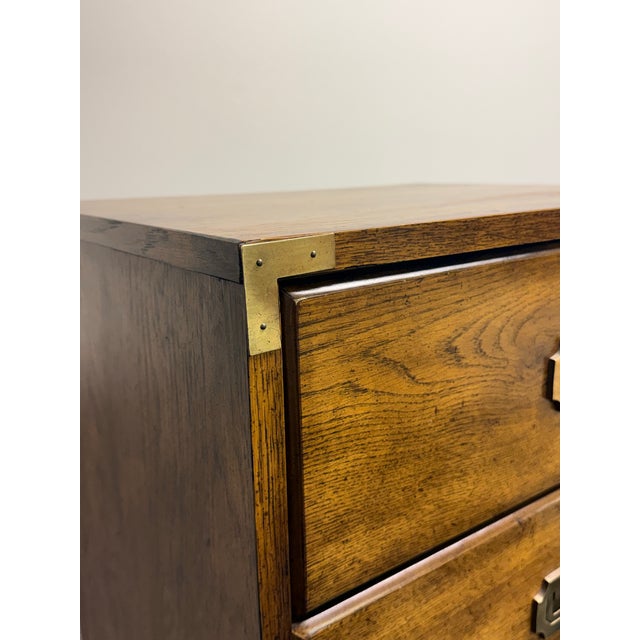 Vintage Campaign-Style Six-Drawer Lingerie Chest With Brass Accents For Sale - Image 9 of 12