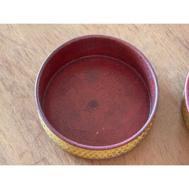 Paper Pair of 19th Century Red Wine Coasters For Sale - Image 7 of 8