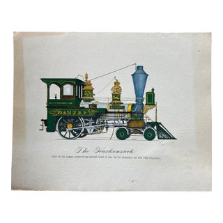 1950s Evelyn Cuero "The Hackensack" 1860 Steam Locomotive Print For Sale