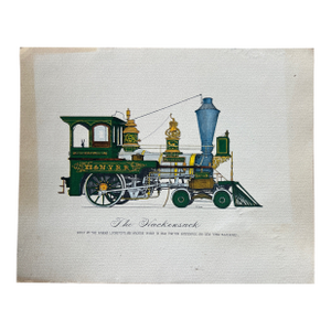 1950s Evelyn Cuero "The Hackensack" 1860 Steam Locomotive Print
