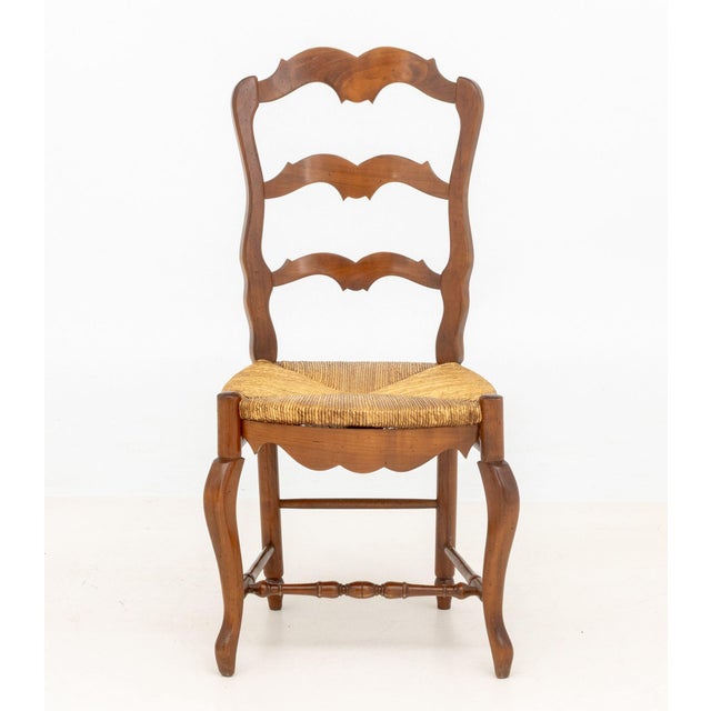 French Provincial Style Walnut Dining Chairs, 4 For Sale - Image 12 of 15