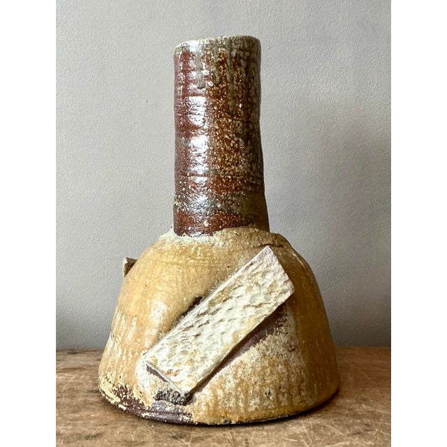 Vintage Boho Original Studio Pottery Vase For Sale In West Palm - Image 6 of 9