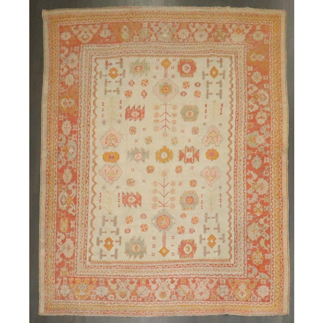 Early 20th Century Antique Zabihi Collection Ivory Turkish Oushak Carpet - 8'8" x 10'8" For Sale - Image 4 of 11