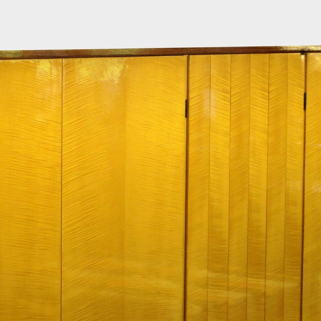 Vintage Mid-Century Modern 5-Door Wardrobe in Flame Maple & Teak, 1960s For Sale - Image 6 of 12
