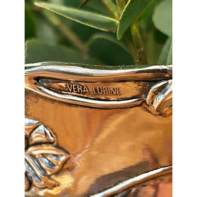 1960’s Vera Lucino Silver Plate Over Brass Grapevine Wine Cooler or Vase For Sale - Image 9 of 12