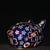 Handmade Cloisonne Pig Figurine, Deep Blue Ground Wire Inlaid Floral Motif, Chinoiserie Table Decor For Sale - Image 4 of 9