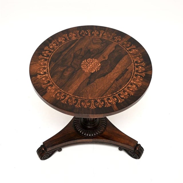 Antique Victorian Inlaid Occasional Side Table, 1840 For Sale - Image 3 of 8