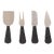 Artifacts Rattan Stainless-Steel Cheese Knives with Gift Box in Black - Set of 4 For Sale