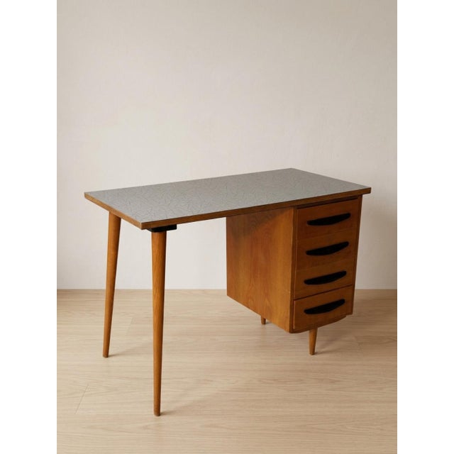 Writing Desk in Wooden with Four-Drawer, 20th Century For Sale - Image 3 of 10