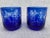 antique cobalt blue cut crystal lowball glasses a pair. Beautiful cut floral, grape and star design. No makers mark. no...
